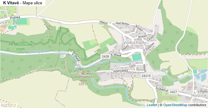 K Vltavě - mapa ulice