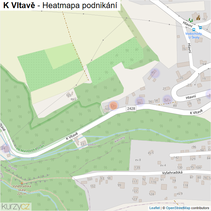 Mapa K Vltavě - Firmy v ulici.
