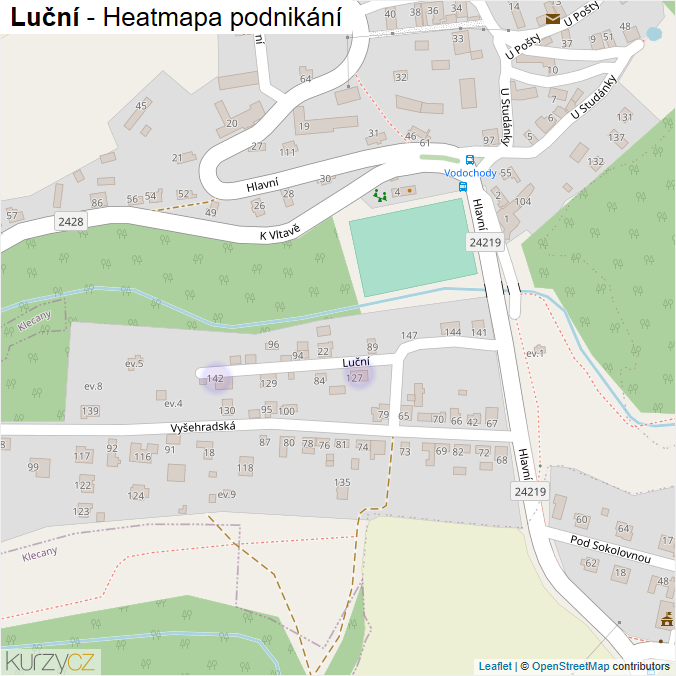 Mapa Luční - Firmy v ulici.