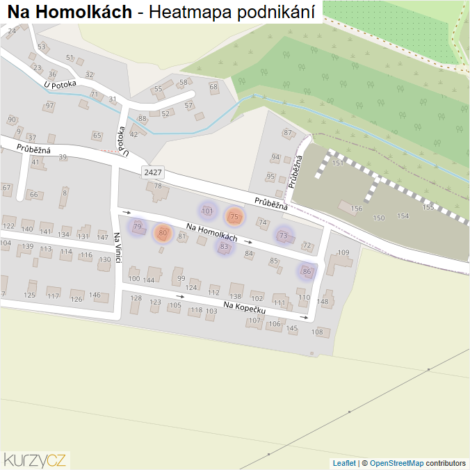 Mapa Na Homolkách - Firmy v ulici.