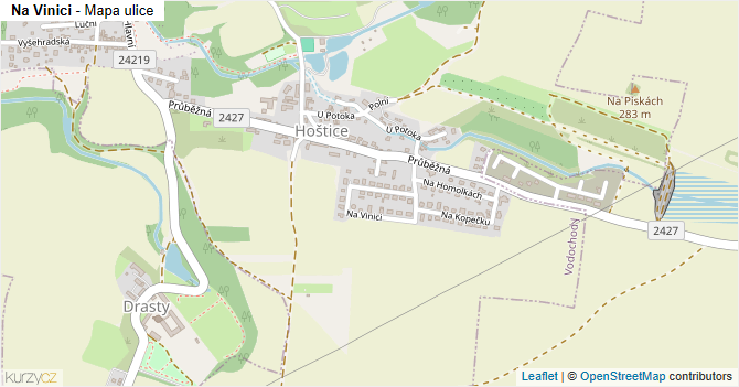 Na Vinici - mapa ulice