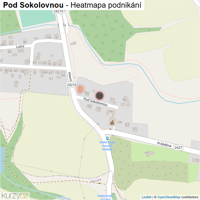 Mapa Pod Sokolovnou - Firmy v ulici.