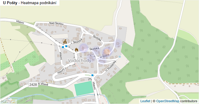 U Pošty - mapa podnikání