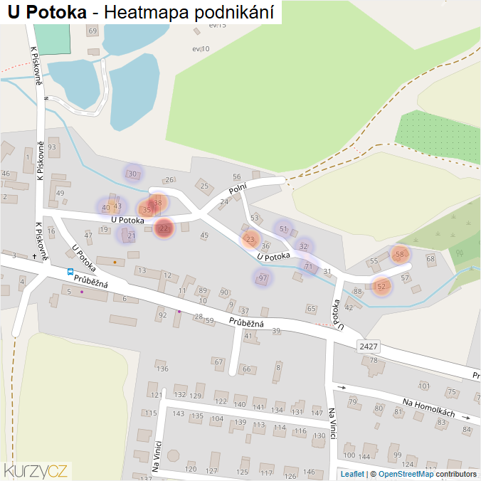 Mapa U Potoka - Firmy v ulici.