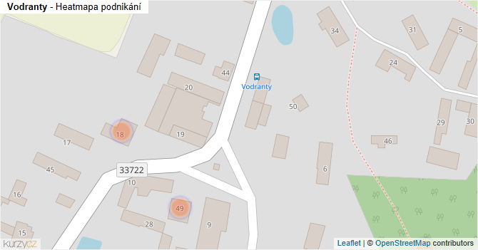 Vodranty - mapa podnikání