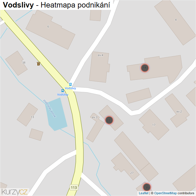 Mapa Vodslivy - Firmy v obci.
