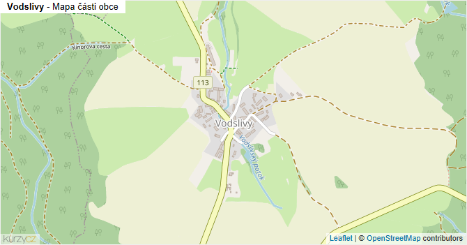 Vodslivy - mapa části obce