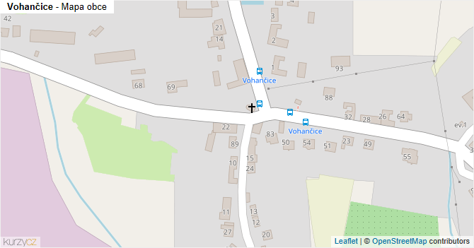 Vohančice - mapa obce