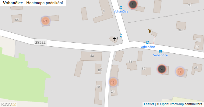 Vohančice - mapa podnikání