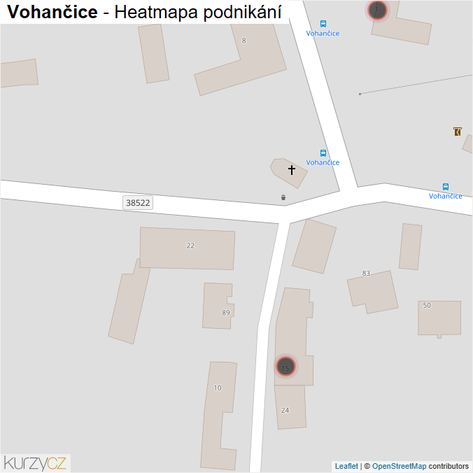 Mapa Vohančice - Firmy v obci.