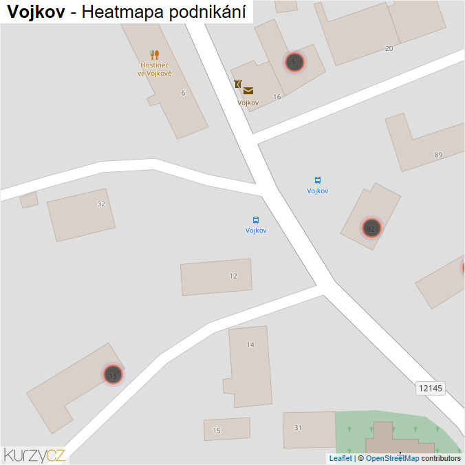 Mapa Vojkov - Firmy v obci.