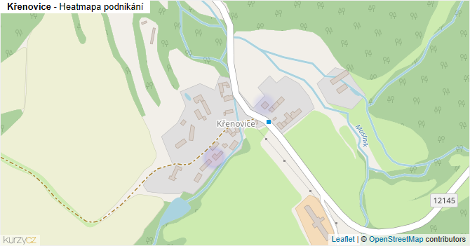 Křenovice - mapa podnikání