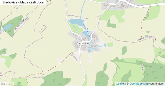 Sledovice - mapa části obce