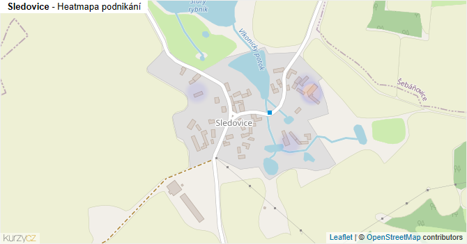 Sledovice - mapa podnikání