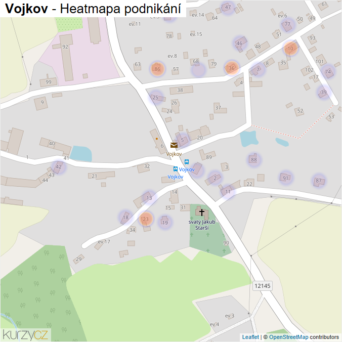 Mapa Vojkov - Firmy v části obce.