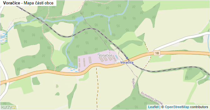 Voračice - mapa části obce