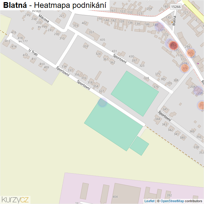Mapa Blatná - Firmy v ulici.