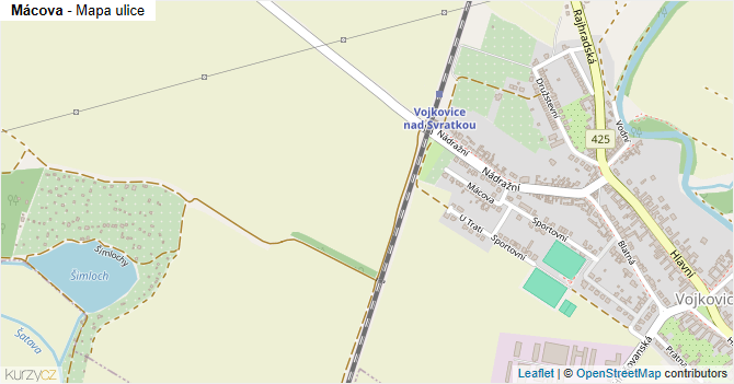 Mácova - mapa ulice