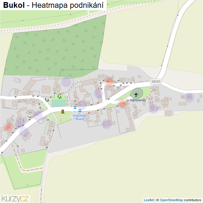 Mapa Bukol - Firmy v části obce.