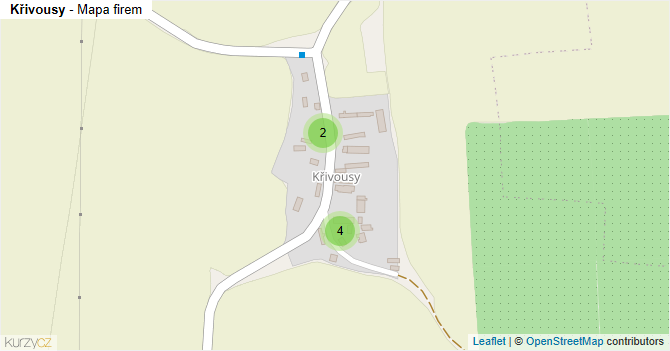 Křivousy - mapa firem