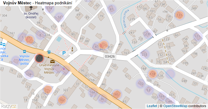 Vojnův Městec - mapa podnikání