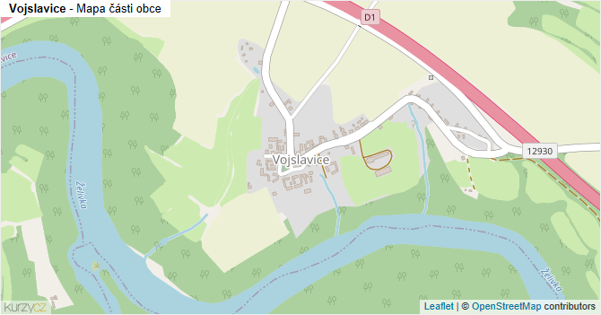 Vojslavice - mapa části obce