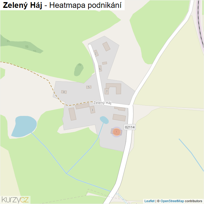 Mapa Zelený Háj - Firmy v části obce.