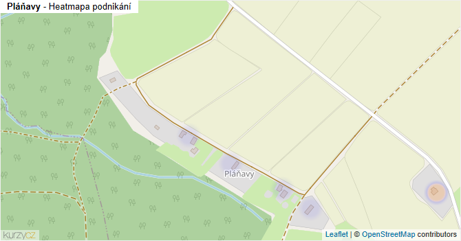 Pláňavy - mapa podnikání