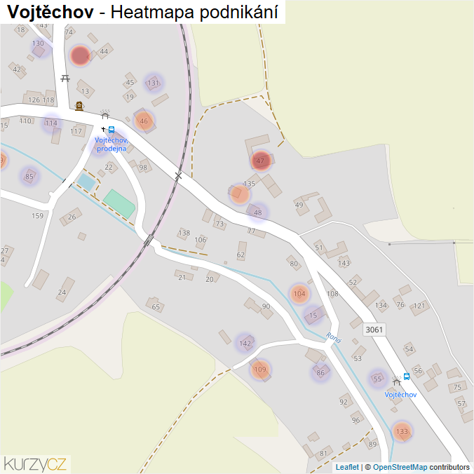 Mapa Vojtěchov - Firmy v části obce.