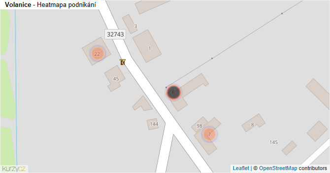 Volanice - mapa podnikání