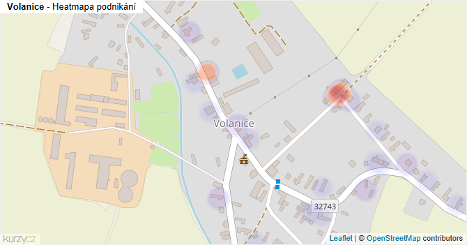 Volanice - mapa podnikání