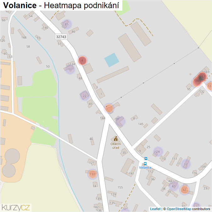 Mapa Volanice - Firmy v části obce.