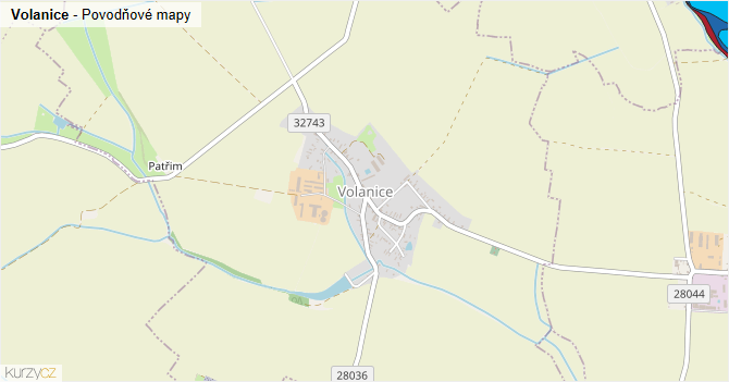 Volanice - záplavové mapy stoleté vody
