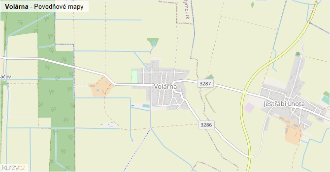 Volárna - záplavové mapy stoleté vody