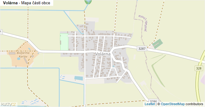 Volárna - mapa části obce