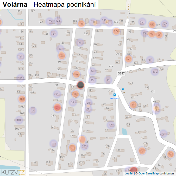 Mapa Volárna - Firmy v části obce.