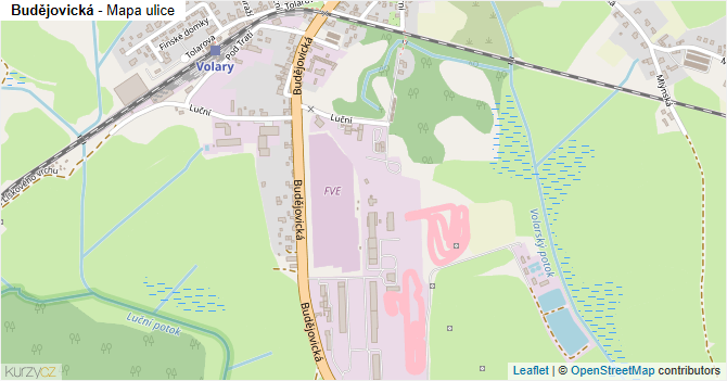 Budějovická - mapa ulice