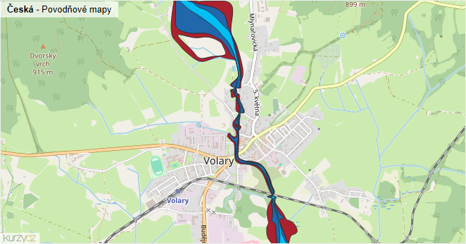 Česká - záplavové mapy stoleté vody