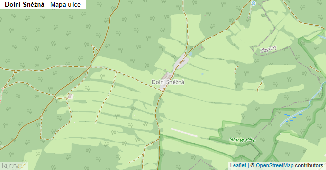 Dolní Sněžná - mapa ulice