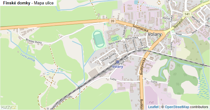Finské domky - mapa ulice