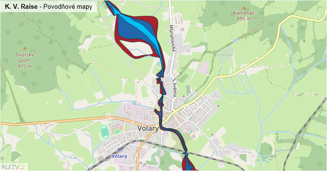 K. V. Raise - záplavové mapy stoleté vody