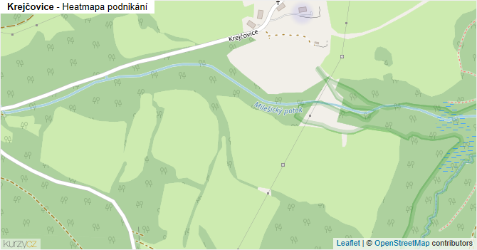 Krejčovice - mapa podnikání