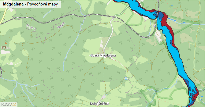 Magdalena - záplavové mapy stoleté vody
