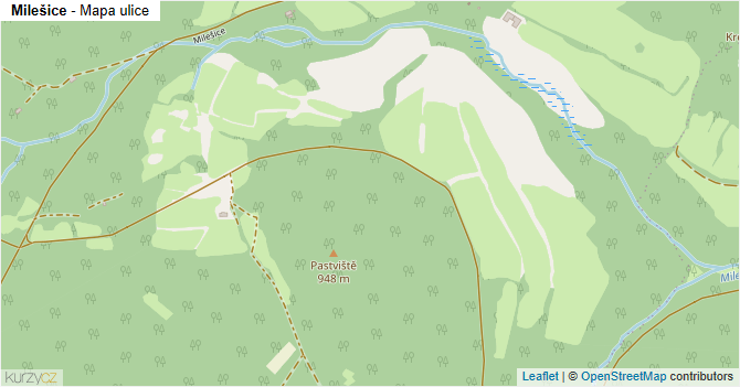 Milešice - mapa ulice