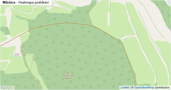 Milešice - mapa podnikání