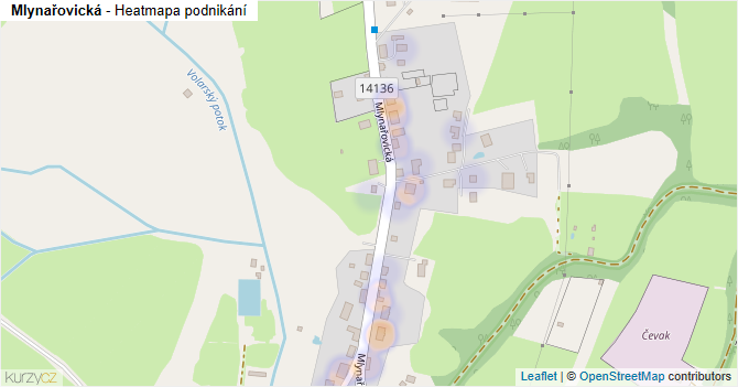 Mlynařovická - mapa podnikání