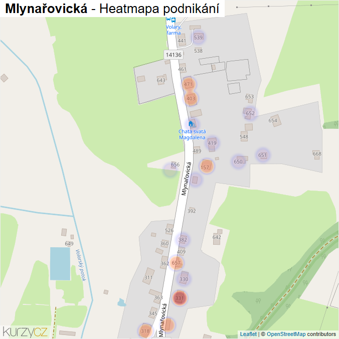 Mapa Mlynařovická - Firmy v ulici.