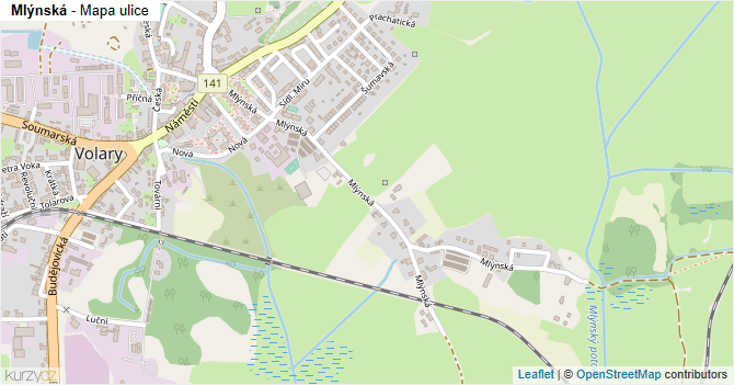 Mlýnská - mapa ulice