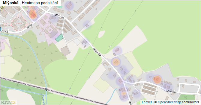 Mlýnská - mapa podnikání