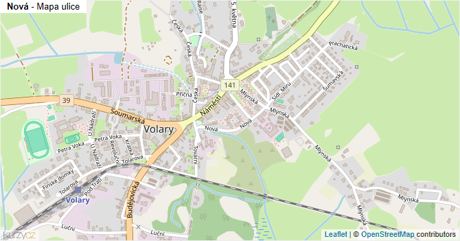 Nová - mapa ulice